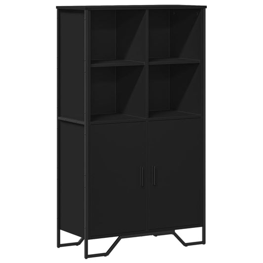 Highboard Black 79.5x35.5x137.5 cm Engineered wood