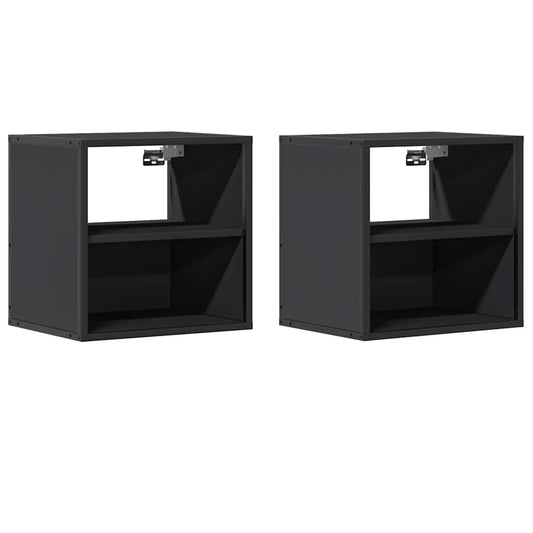 Wall-mounted Bedside Cabinets 2 pcs Black 40x31x39.5 cm