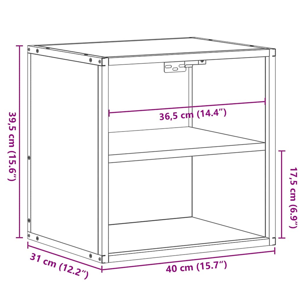 Wall-mounted Bedside Cabinet Grey Sonoma 40x31x39.5 cm