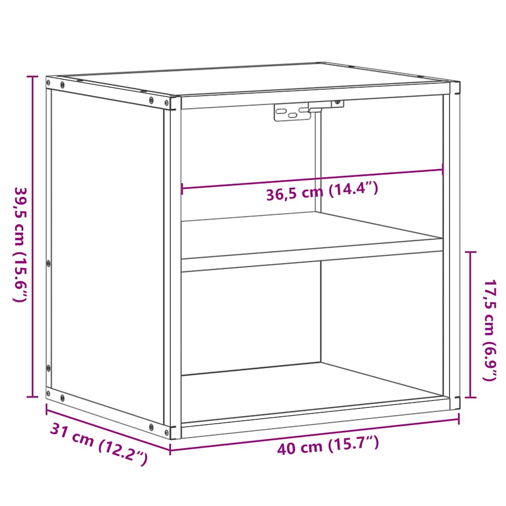 Wall-mounted Bedside Cabinet Brown Oak 40x31x39.5 cm
