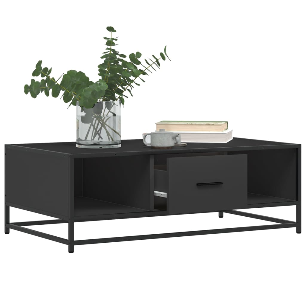 Coffee Table Black 100x57x35 cm Engineered Wood and Metal