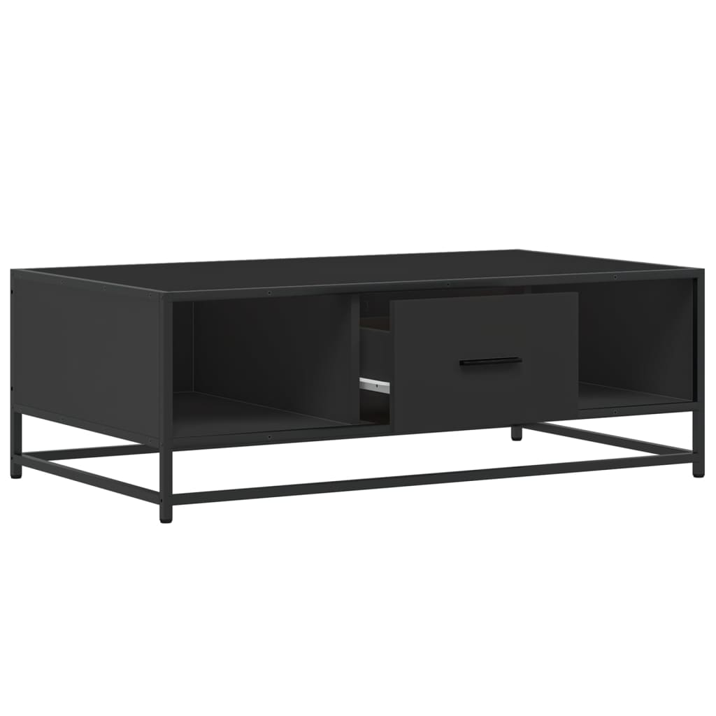 Coffee Table Black 100x57x35 cm Engineered Wood and Metal