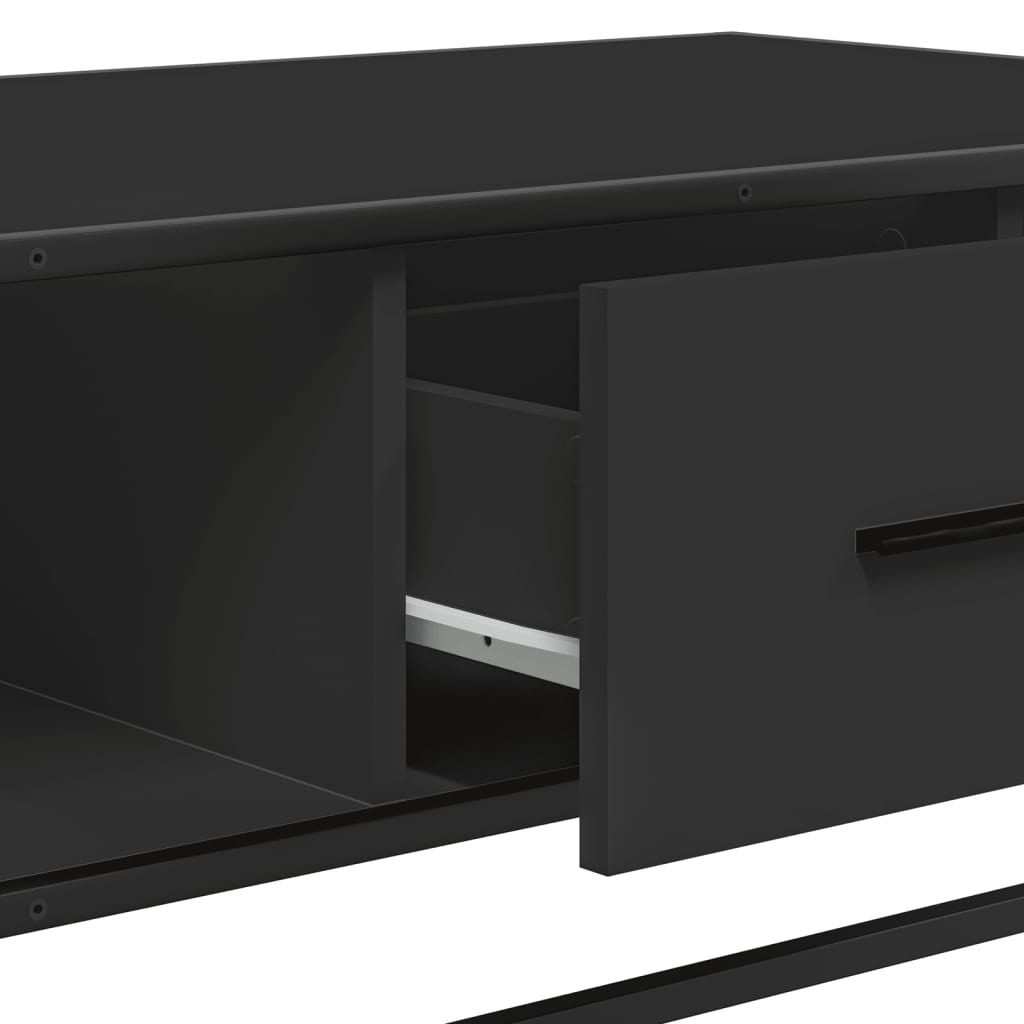 Coffee Table Black 100x57x35 cm Engineered Wood and Metal