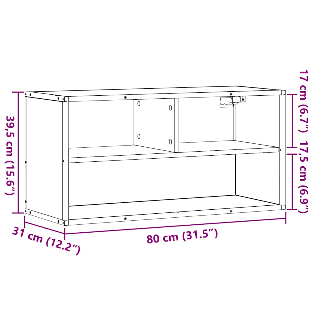 TV Cabinet Black 80x31x39.5 cm Engineered Wood and Metal