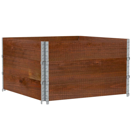 Pallet Collars 3 pcs Brown 100x100 cm Solid Wood Pine