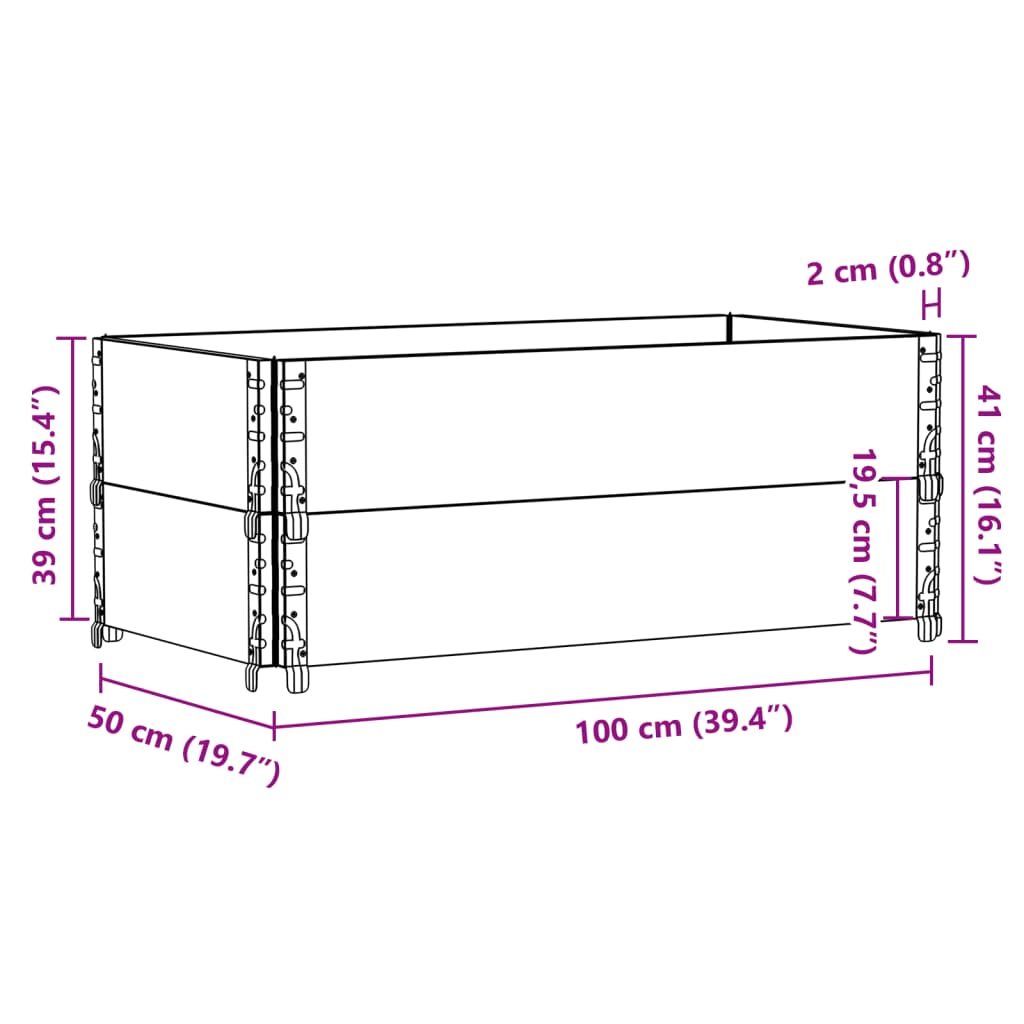 Garden Planter Black 100x50 cm Solid Wood Pine