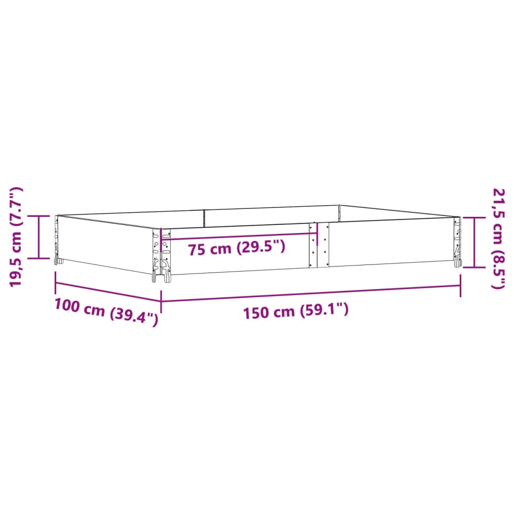 Garden Planter Grey 150x100 cm Solid Wood Pine