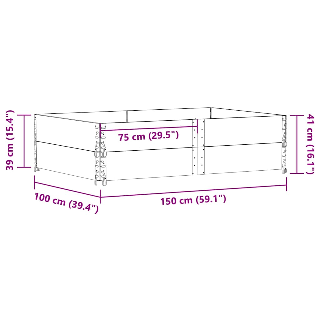 Garden Planter 150x100 cm Solid Wood Pine