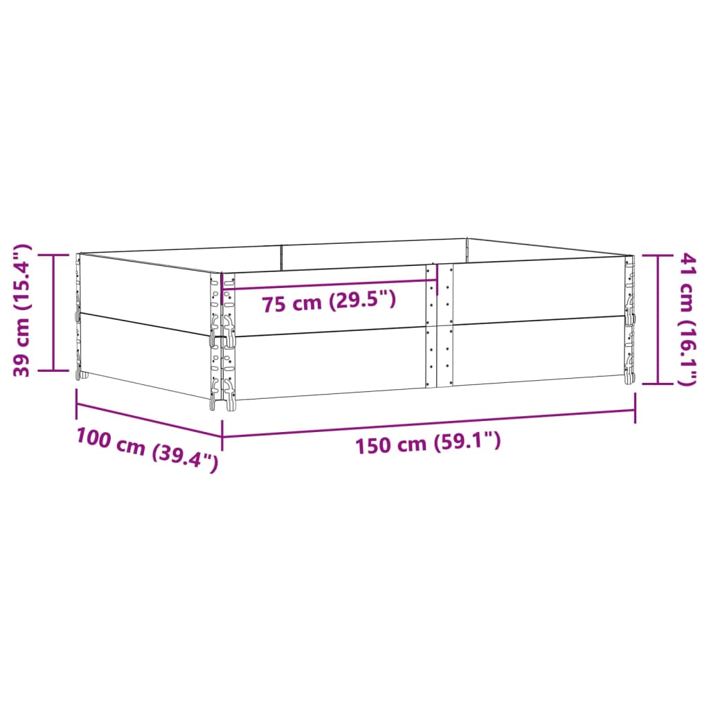Garden Planter Brown 150x100 cm Solid Wood Pine