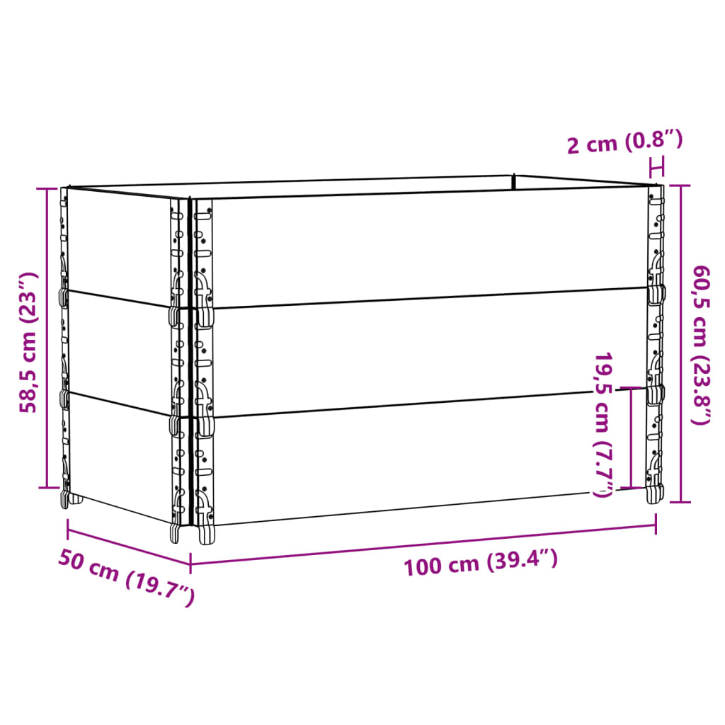 Garden Planter Grey 100x50 cm Solid Wood Pine