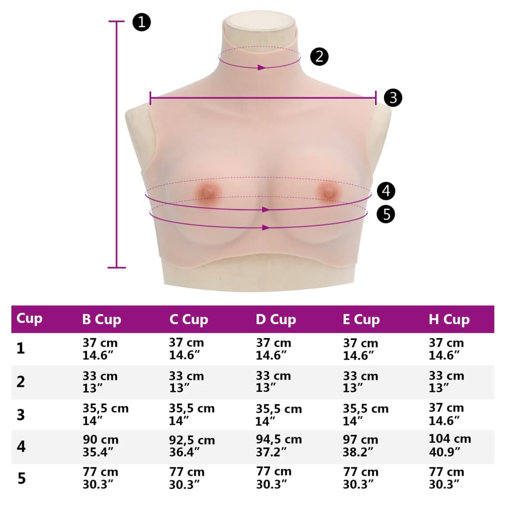 Silicone Breastplate Caucasian D Cup