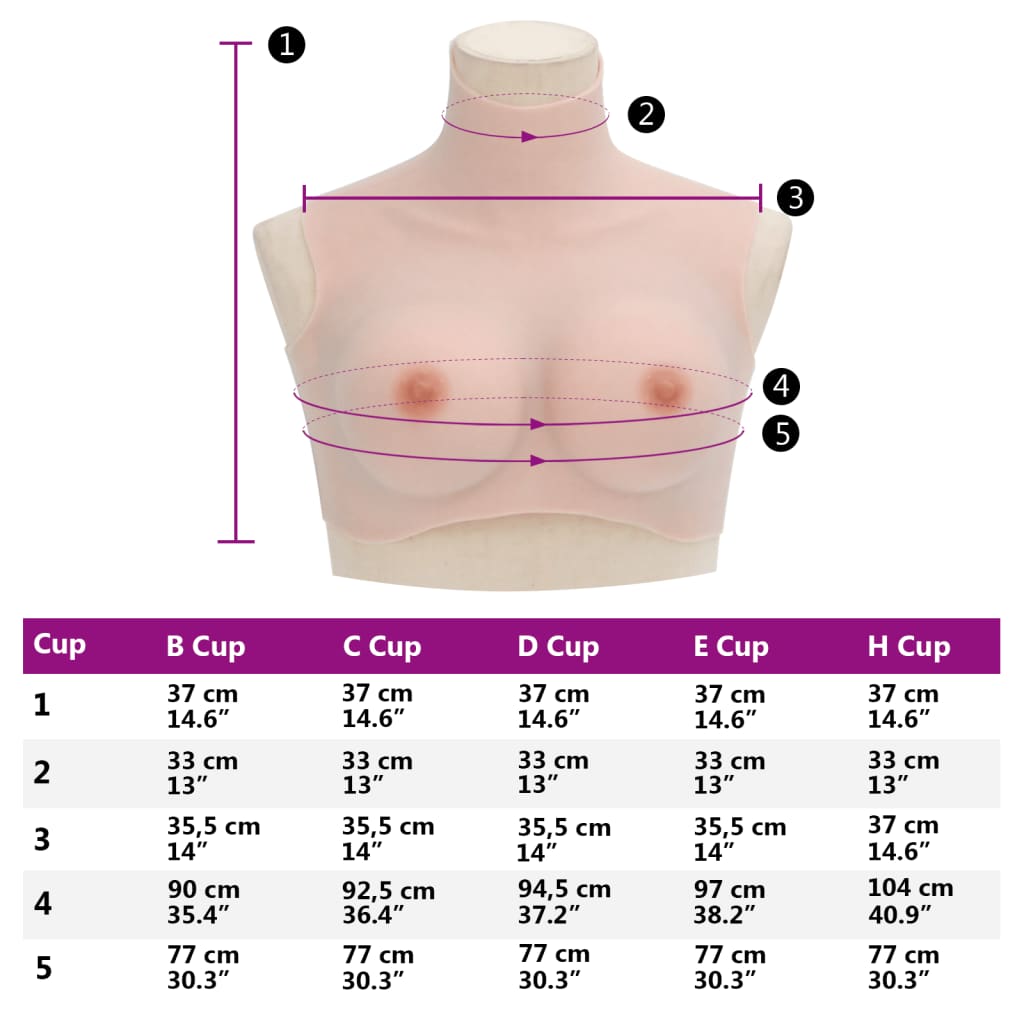 Silicone Breastplate Caucasian D Cup