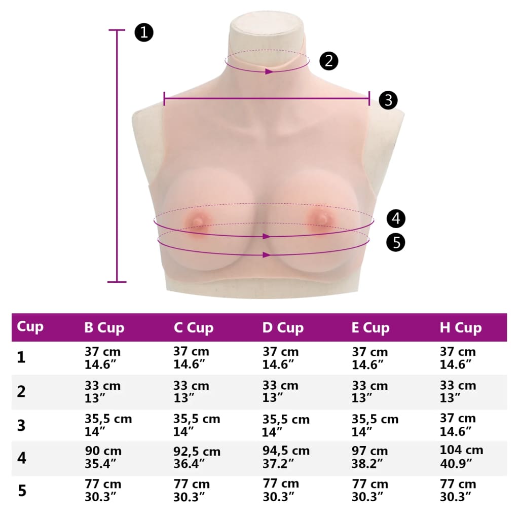 Silicone Breastplate Caucasian E Cup