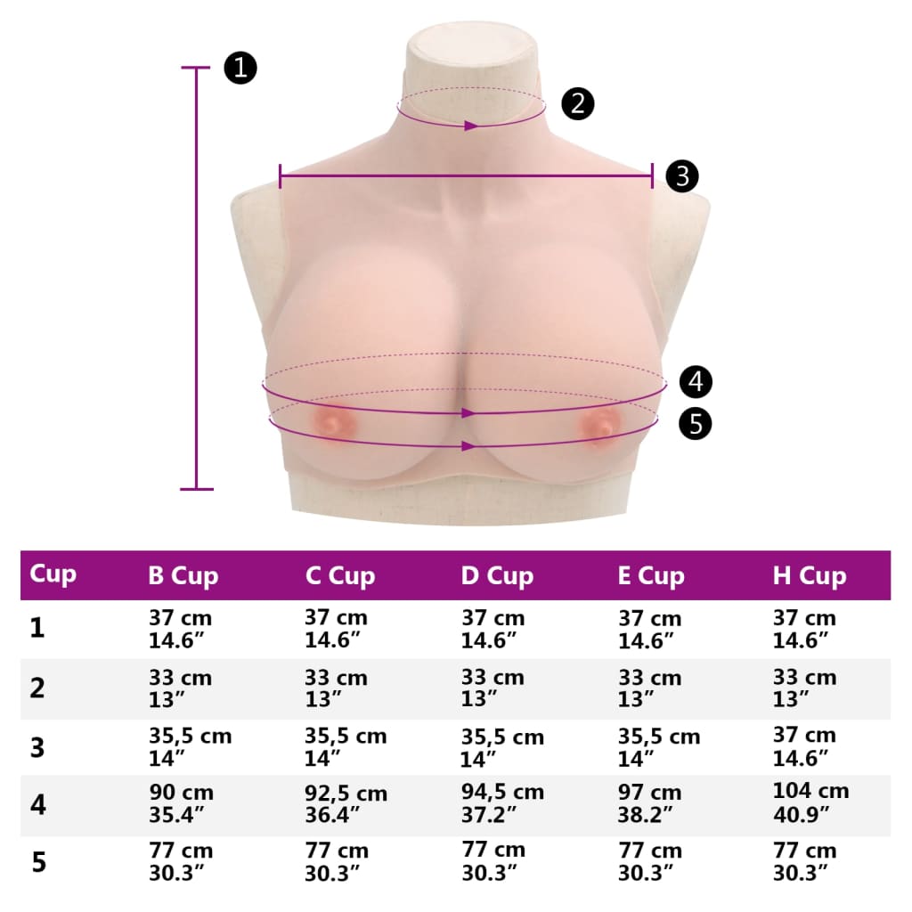 Silicone Breastplate Caucasian H Cup