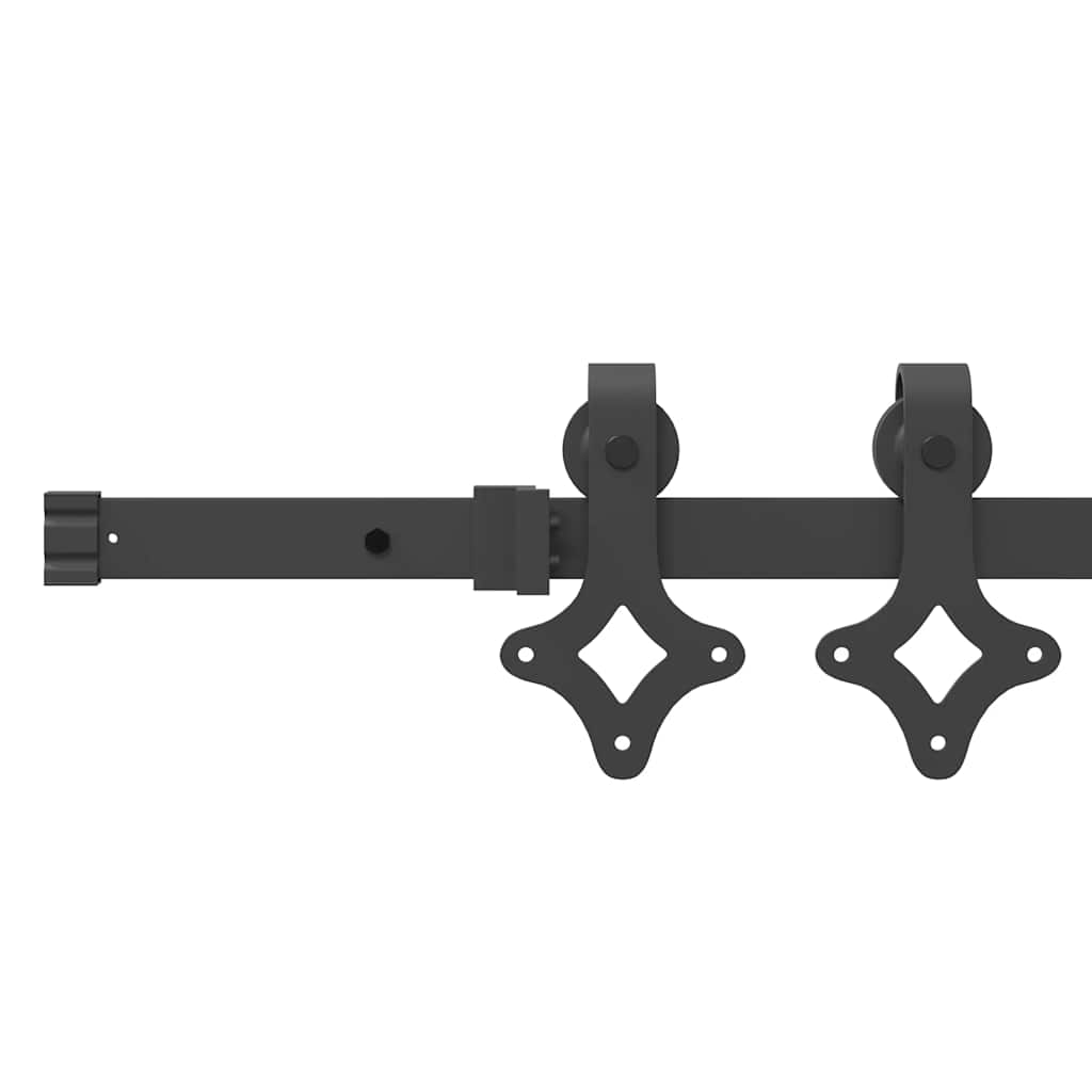 Sliding Door Hardware Kit 213.5 cm Steel Black