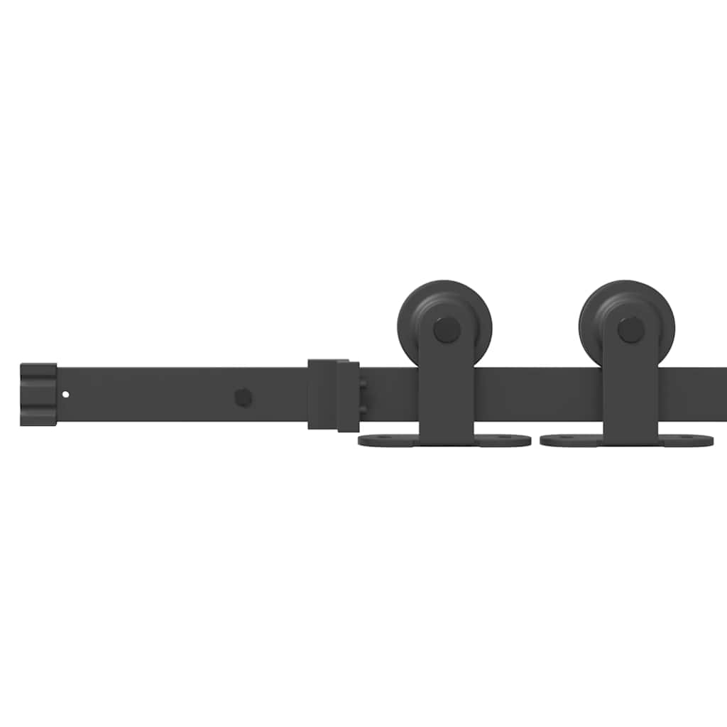 Sliding Door Hardware Kit 213.5 cm Steel Black