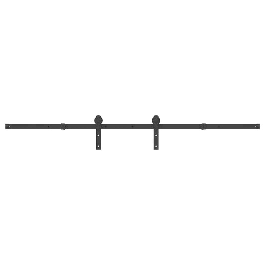 Sliding Door Hardware Kit 213 cm Steel Black