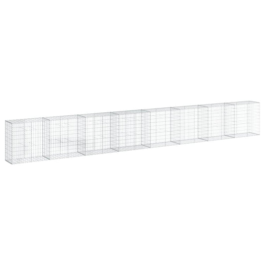 Gabion Basket with Cover 800x50x100 cm Galvanised Iron