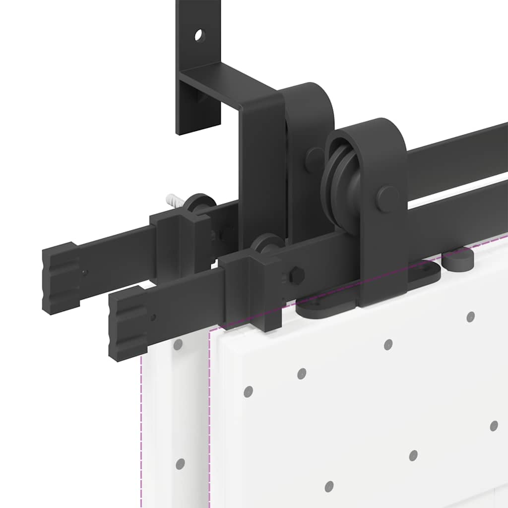 Sliding Door Hardware Kit 400 cm Steel Black