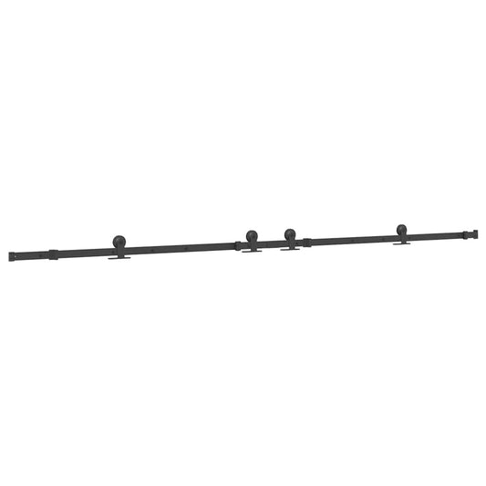 Sliding Door Hardware Kit 305 cm Steel Black