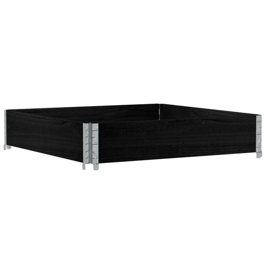 Pallet Collar Black 100x100 cm Solid Wood Pine