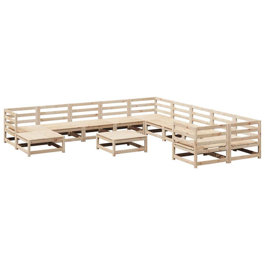 12 Piece Garden Sofa Set Solid Wood Pine