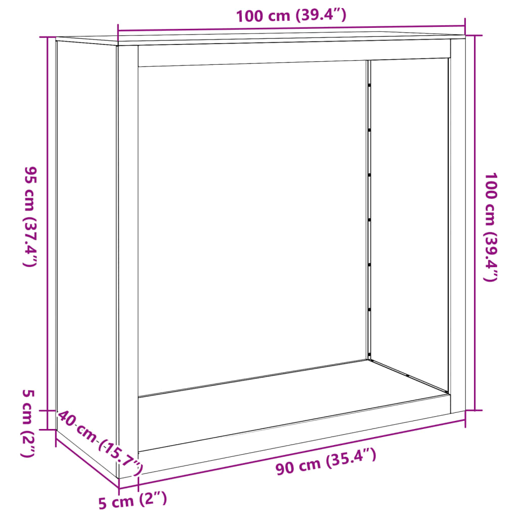Firewood Rack Anthracite 39.4"x15.7"x39.4" Steel