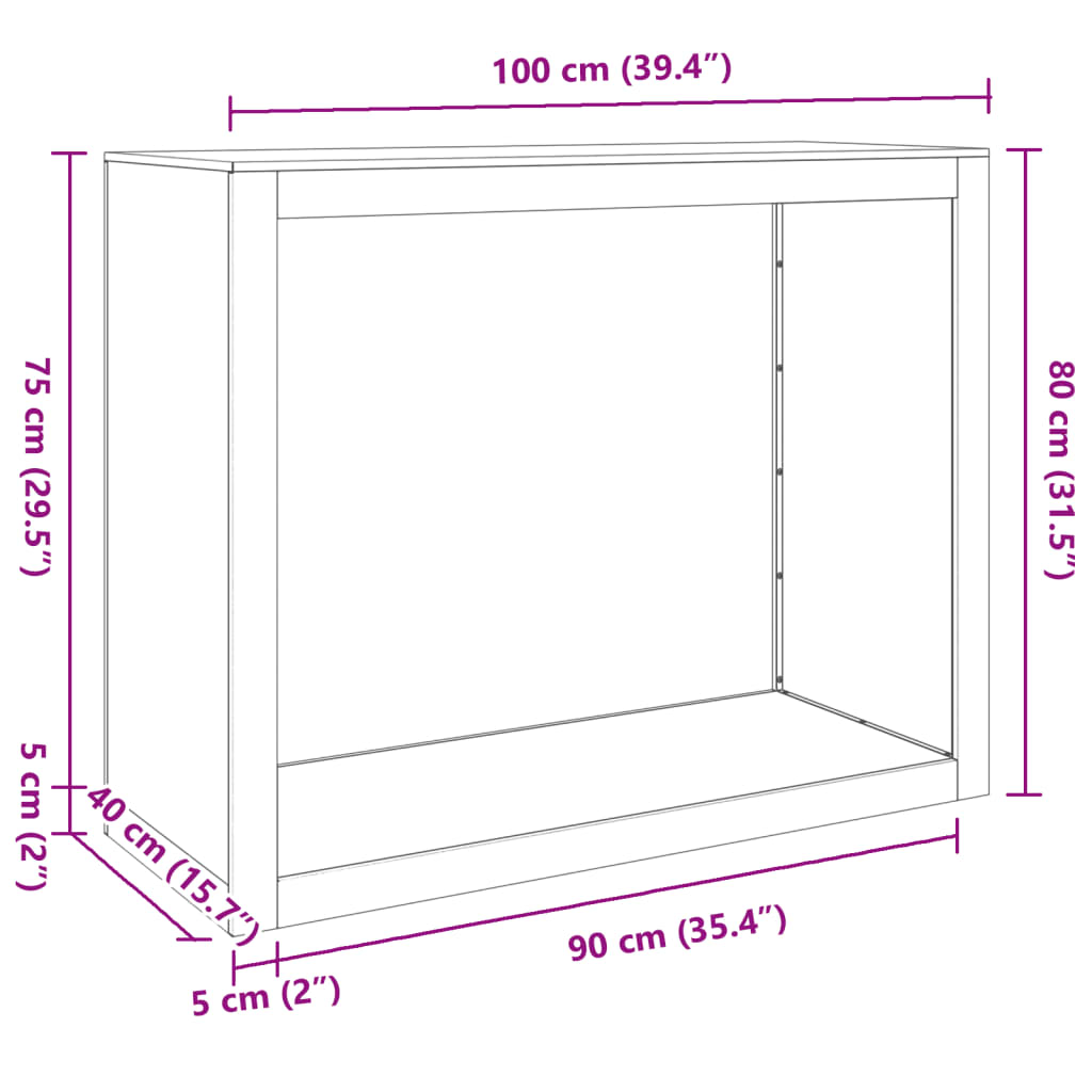 Firewood Rack Anthracite 39.4"x15.7"x31.5" Steel