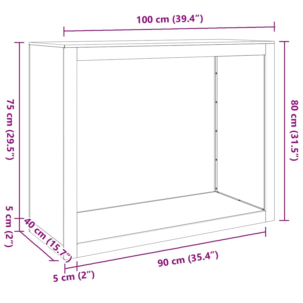 Firewood Rack 100x40x80 cm Galvanised Steel