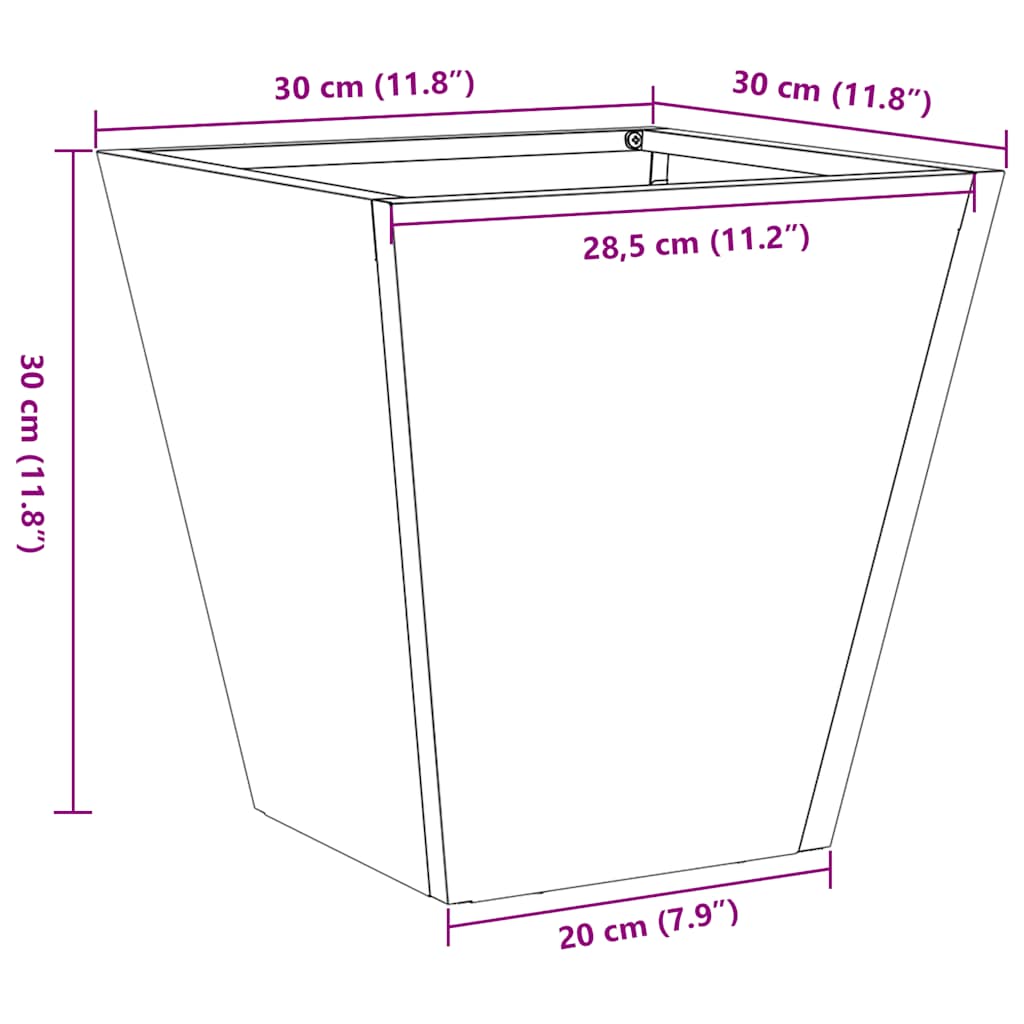 Garden Planter White 30x30x30 cm Steel