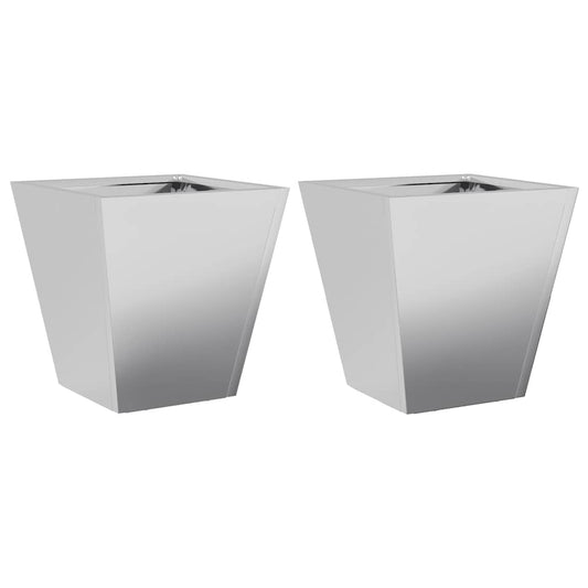 Garden Planters 30x30x30 cm 2 pcs Galvanised Steel