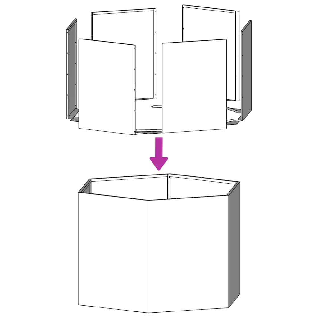 Garden Planter 2 pcs White Hexagon 46x40x45 cm Steel