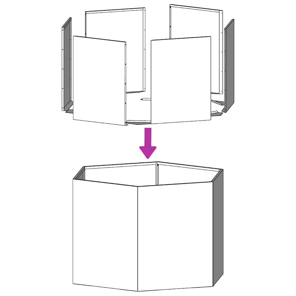 Garden Planter 2 pcs Hexagon 46x40x45 cm Galvanized Steel