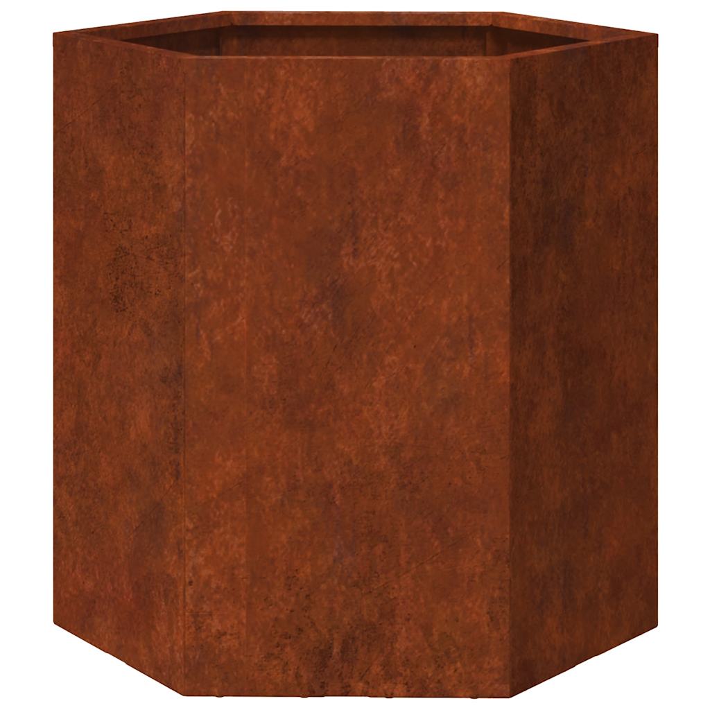 Garden Planters 2 pcs Hexagon 46x40x45 cm Weathering Steel