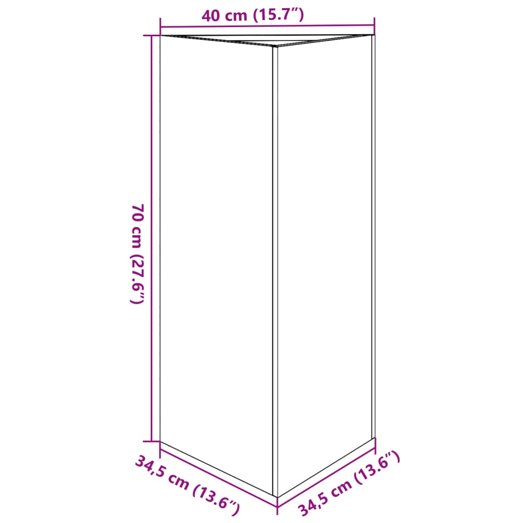 Garden Planter Olive Green Triangular 40x34.5x75 cm Steel