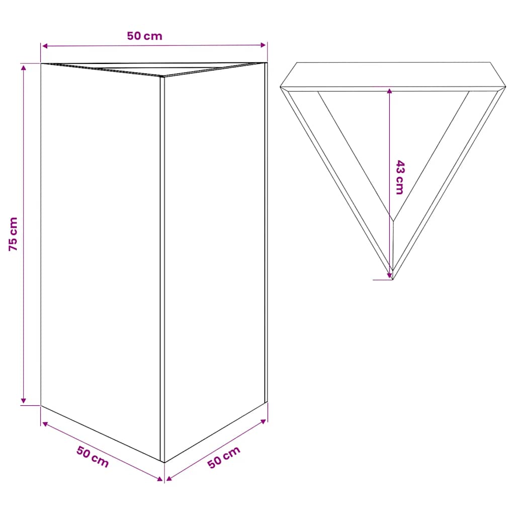 Garden Planter Triangular 50x43x75 cm Stainless Steel