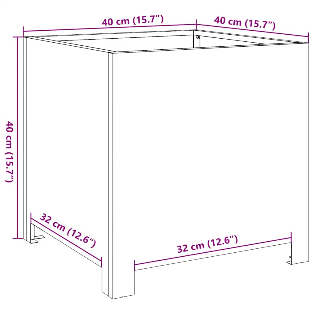 Garden Planter Anthracite 40x40x40 cm Steel
