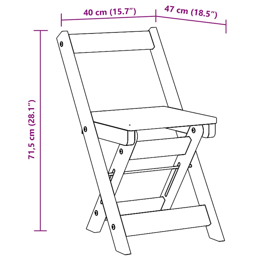 Folding Chairs 4 pcs "Corona" Wax Brown Solid Wood Pine