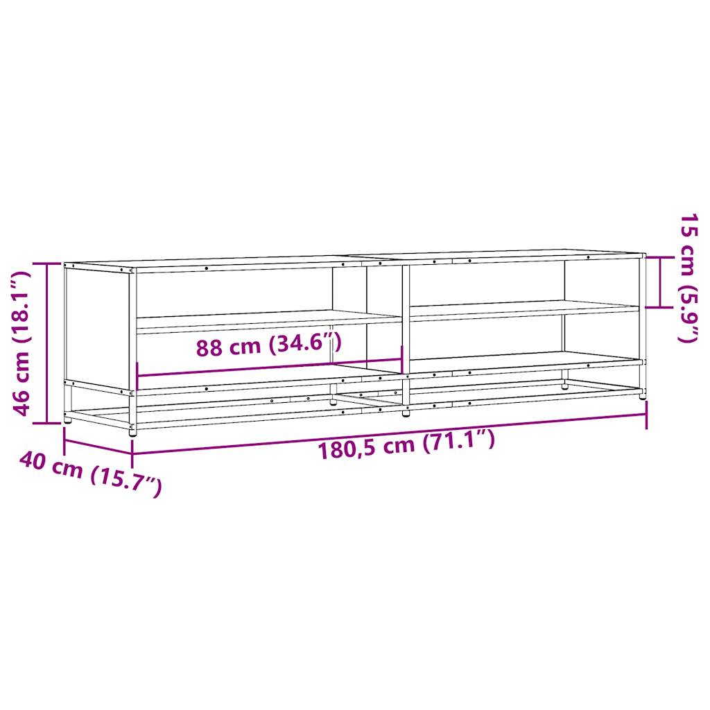 TV Cabinet Sonoma Oak 180,5x40x46 cm Engineered Wood