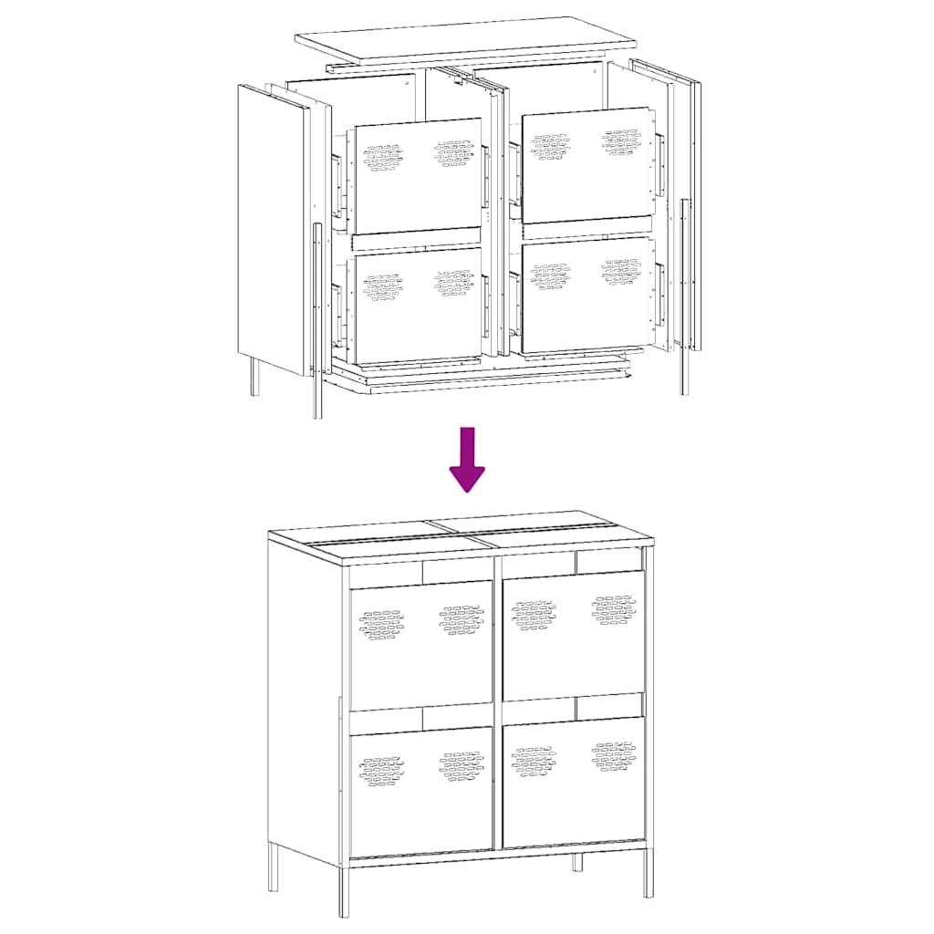 Sideboard Black 68x39x73.5 cm Cold-rolled Steel