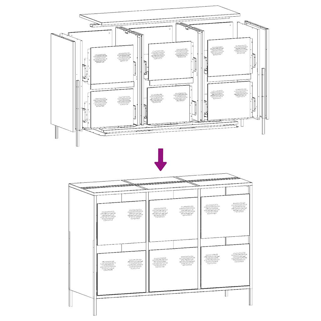 Sideboard White 101.5x39x73.5 cm Cold-rolled Steel