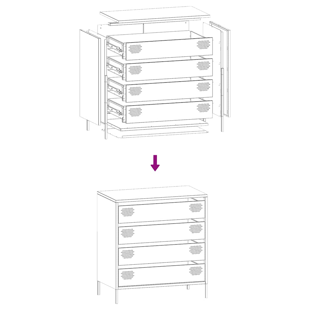 Sideboard Black 68x39x73.5 cm Cold-rolled Steel