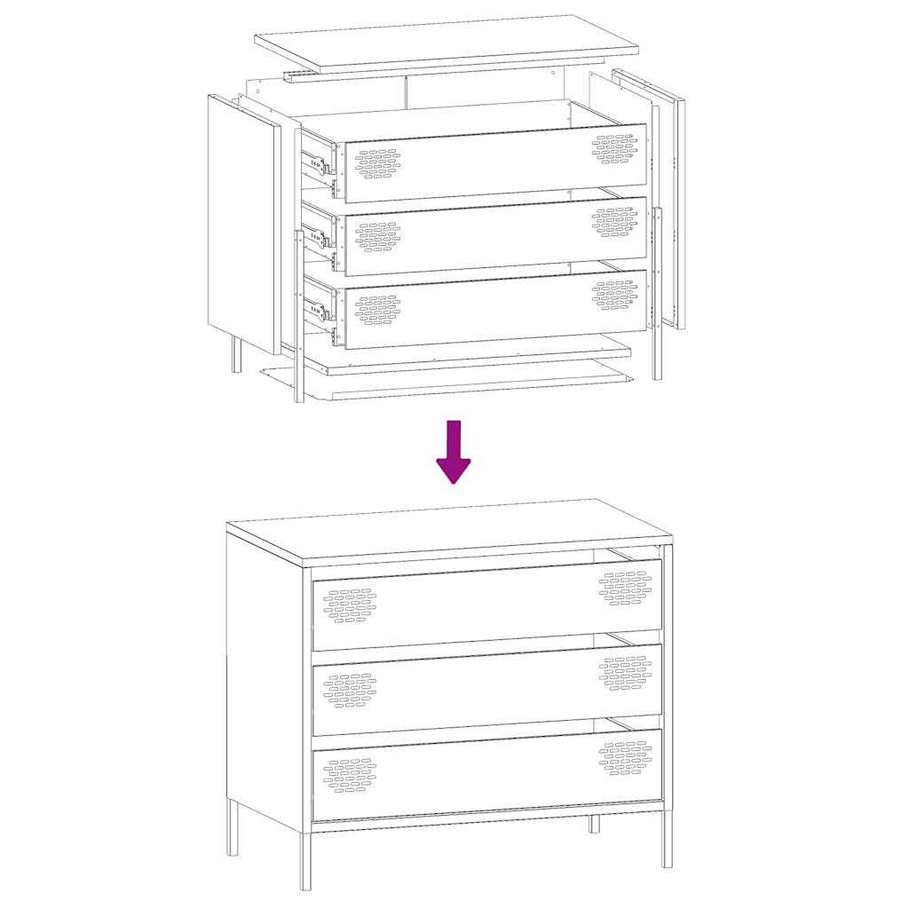 Sideboard White 68x39x58.5 cm Cold-rolled Steel