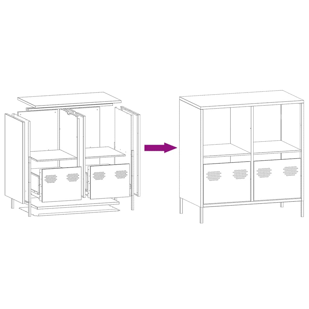 Sideboard Pink 68x39x73.5 cm Cold-rolled Steel