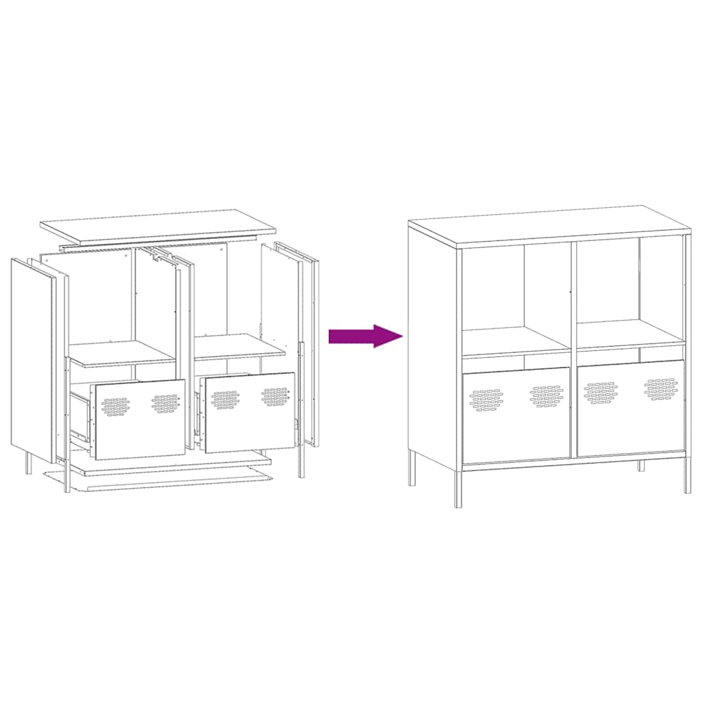 Sideboard White 68x39x73.5 cm Cold-rolled Steel