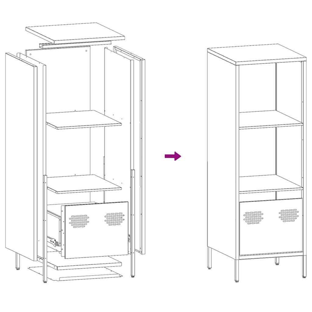 Highboard Anthracite 35x39x103.5 cm Steel