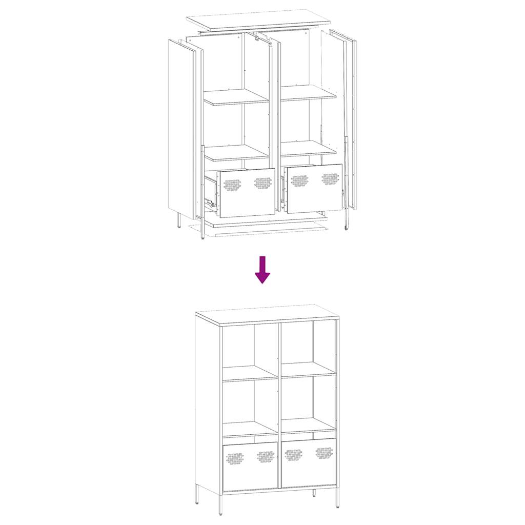Highboard Mustard Yellow 68x39x103.5 cm Steel
