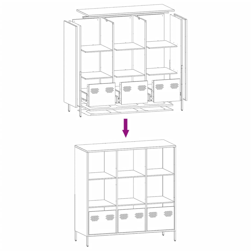 Highboard Anthracite 101.5x39x103.5 cm Steel