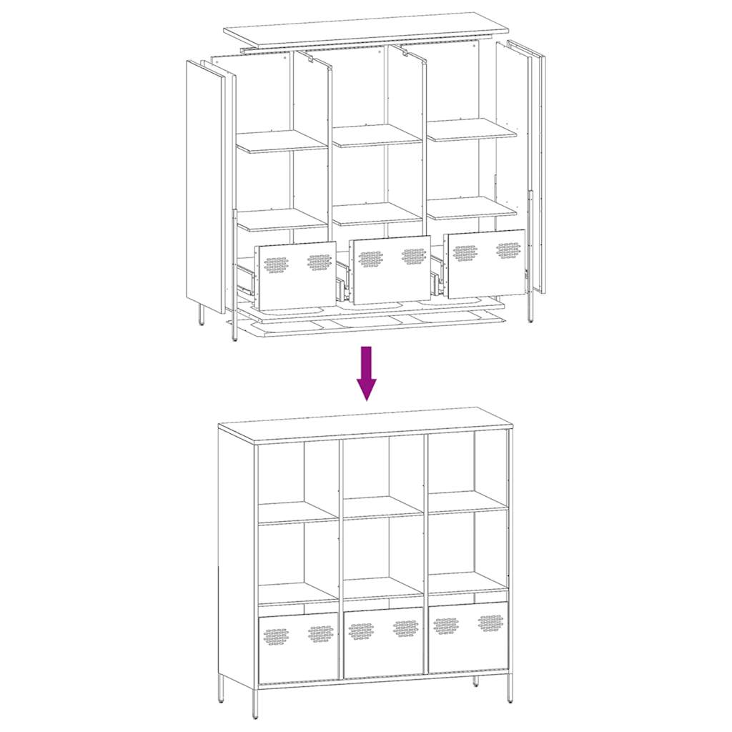 Highboard White 101.5x39x103.5 cm Steel