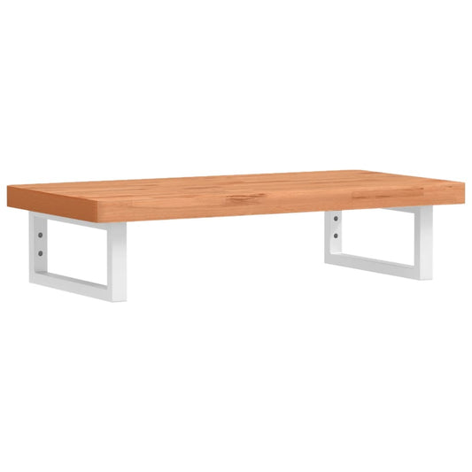 Basin Shelf Wall Mounted Steel and Solid Wood Beech